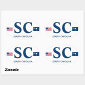 South Carolina* Euro-stijl ovale Sticker (Vel)