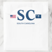 South Carolina* Euro-stijl ovale Sticker (Tas)
