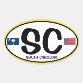 South Carolina Euro-Style Oval Sticker