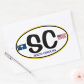 South Carolina Euro-Style Oval Sticker (Envelop)