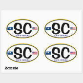 South Carolina Euro-Style Oval Sticker (Vel)