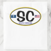 South Carolina Euro-Style Oval Sticker (Tas)