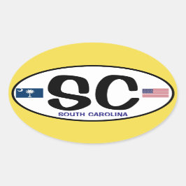 South Carolina Euro-Style Oval Sticker