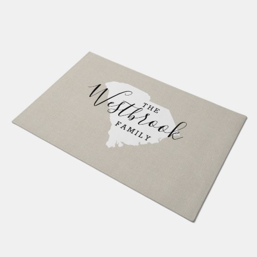 South Carolina Family Monogram State Doormat Deurmat (Schuin)