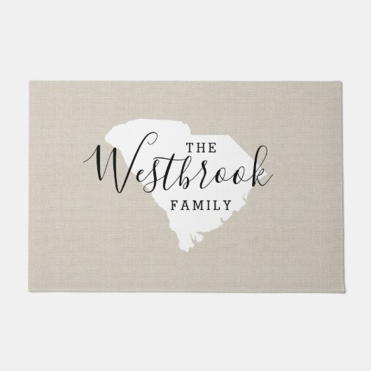 South Carolina Family Monogram State Doormat Deurmat (Voorkant)