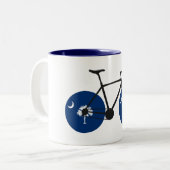 South Carolina Flag Bicycle Tweekleurige Koffiemok (Voorkant links)