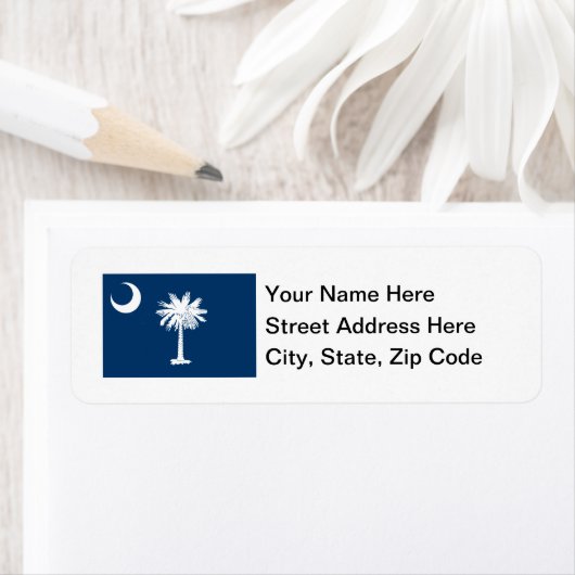 South Carolina Flag Etiket (Insitu)