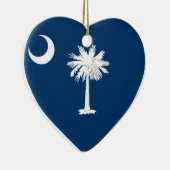 South Carolina Flag Heart Keramisch Ornament (Rechts)