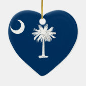 South Carolina Flag Heart Keramisch Ornament (Achterkant)