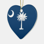 South Carolina Flag Heart Keramisch Ornament (Links)