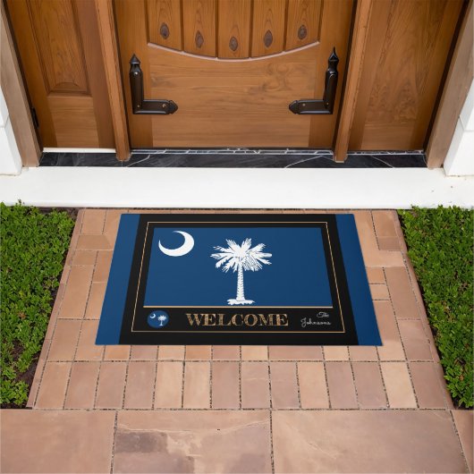 South Carolina & Flag house mat/sport USA doormat Deurmat (Buiten)