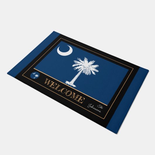 South Carolina & Flag house mat/sport USA doormat Deurmat (Schuin)