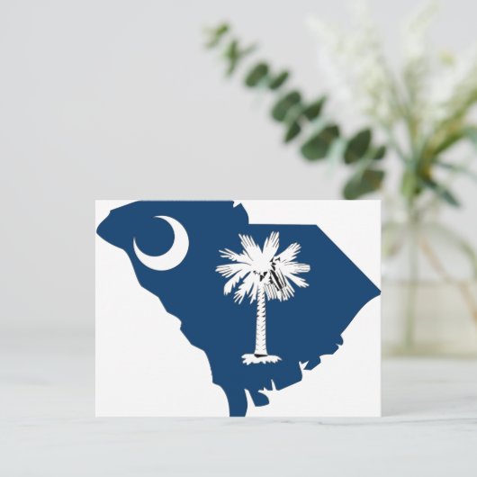 South Carolina Flag Map Briefkaart (Staand voorkant)