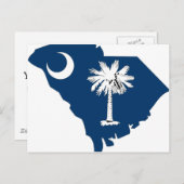 South Carolina Flag Map Briefkaart (Voorkant / Achterkant)