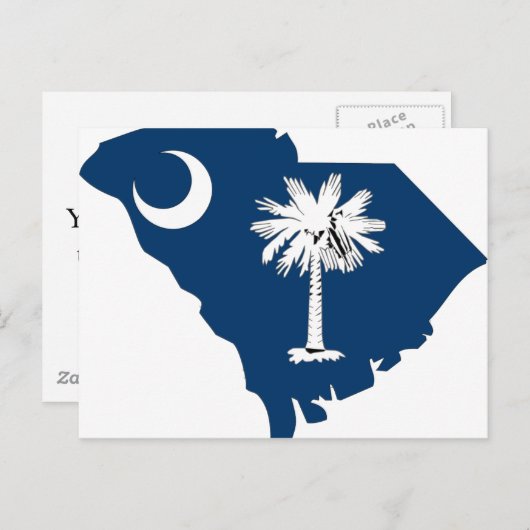 South Carolina Flag Map Briefkaart (Voorkant / Achterkant)