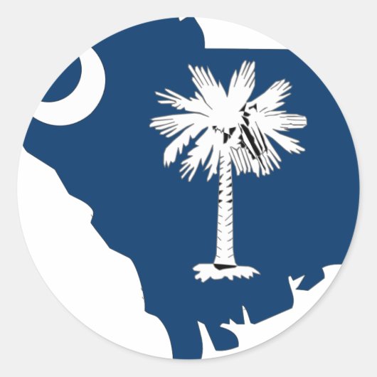 South Carolina Flag Map Ronde Sticker (Voorkant)