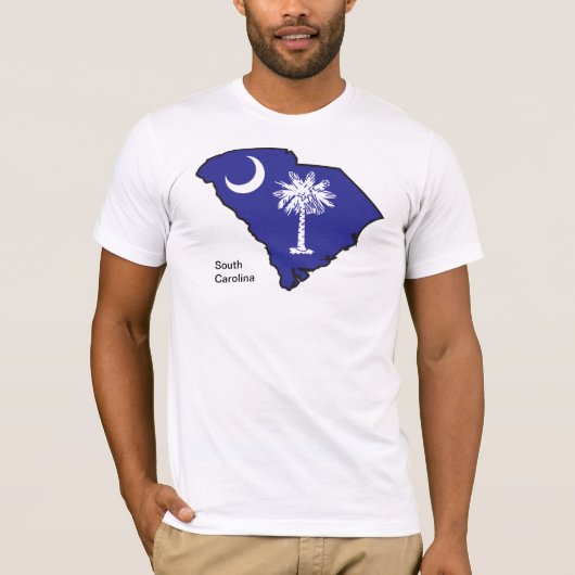 South Carolina Flag Map T-shirt (Voorkant)