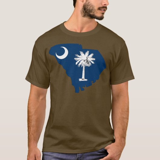 South Carolina Flag Map T-shirt (Voorkant)