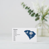 South Carolina Flag Map Visitekaartje (Staand voorkant)