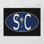 South Carolina Flag Oval Sticker Briefkaart (Voorkant)