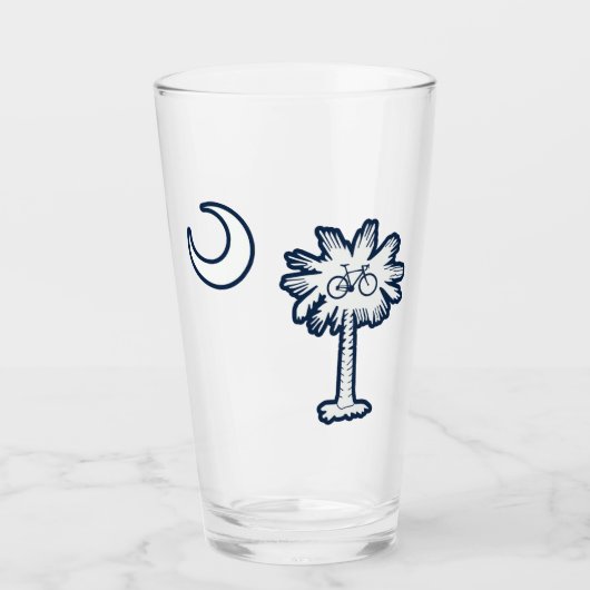 South Carolina Flag Palm Tree Bike Glas (Voorkant)