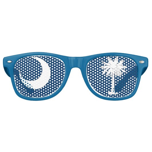 South Carolina Flag Split Aviator Sunbril Retro Zonnebril (Voorkant)