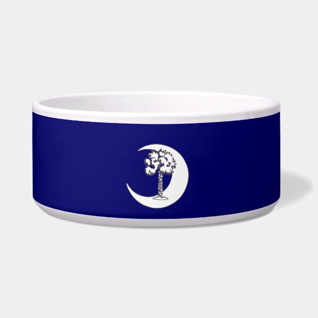 South Carolina Flag Symbols Dog Bowl Voerbakje (Voorkant)