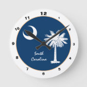 South Carolina & Flag trendy mode /design USA Ronde Klok (Voorkant)