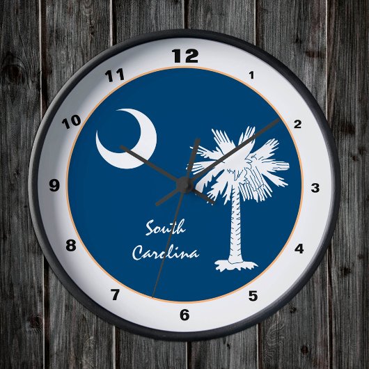 South Carolina & Flag trendy mode /design USA Ronde Klok
