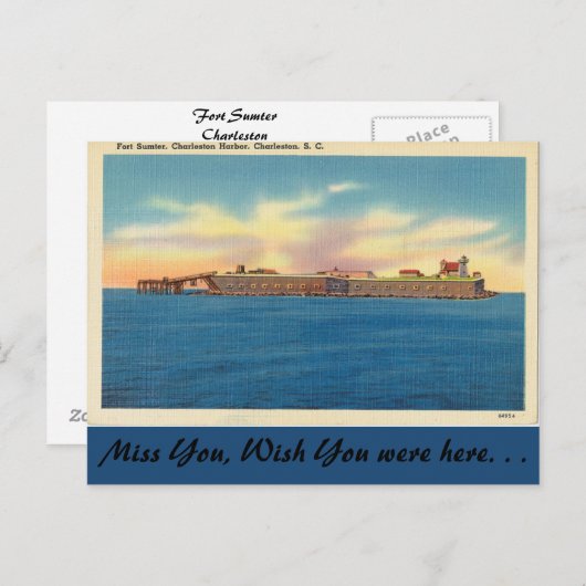 South Carolina, Fort Sumter, Charleston Briefkaart (Voorkant / Achterkant)