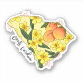 South Carolina geïllustreerde staat Sticker (Voorkant)