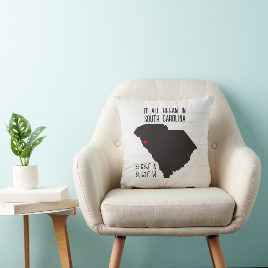 South Carolina GPS-coördinaten met Hart Kussen (Stoel)