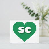 South Carolina green hart - Ik hou van sc Briefkaart (Staand voorkant)