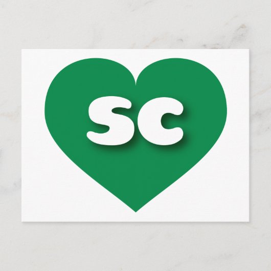 South Carolina green hart - Ik hou van sc Briefkaart (Voorkant)
