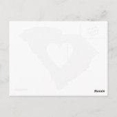 South Carolina Grey State Map Shape met hart Briefkaart (Achterkant)