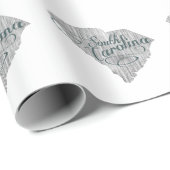 South Carolina -  grijze typografische tekst Cadeaupapier (Rol Hoek)