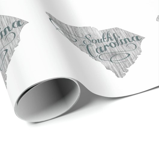 South Carolina - grijze typografische tekst Cadeaupapier (Rol Hoek)