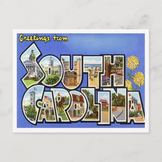 South Carolina Groetings uit de VS Briefkaart (Voorkant)