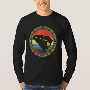 South Carolina Hawaii Roots Origine State Map Retr T-shirt