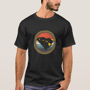 South Carolina Hawaii Roots Origine State Map Retr T-shirt