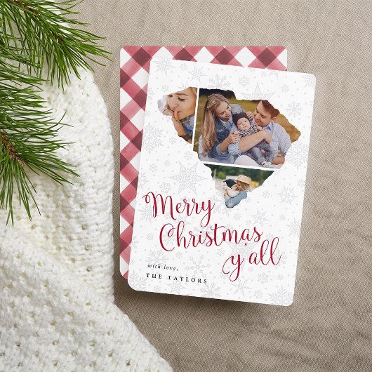 South Carolina Home State Foto van Collage Kerstmi Feestdagenkaart