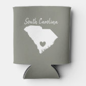South Carolina Home State Map Love Heart Shape Blikjeskoeler (Voorkant)