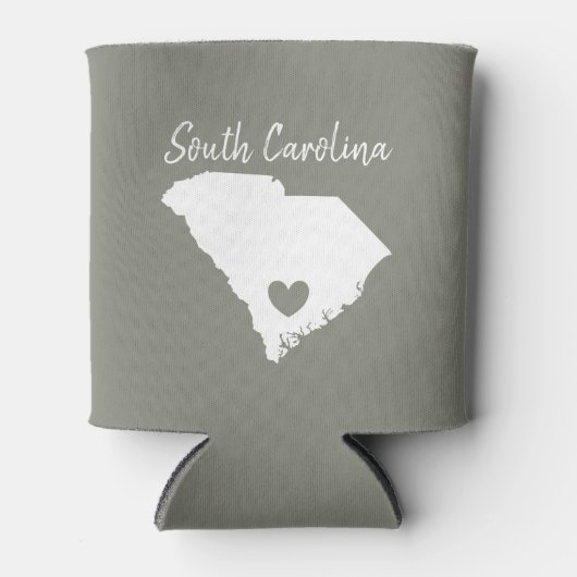 South Carolina Home State Map Love Heart Shape Blikjeskoeler (Voorkant)