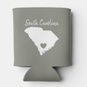 South Carolina Home State Map Love Heart Shape Blikjeskoeler (Achterkant)