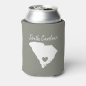 South Carolina Home State Map Love Heart Shape Blikjeskoeler (Blikje Achterkant)