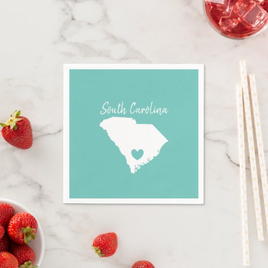 South Carolina Home State Map Love Heart Shape Servet (Insitu)