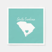 South Carolina Home State Map Love Heart Shape Servet (Voorkant)
