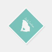 South Carolina Home State Map Love Heart Shape Servet (Hoek)