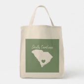 South Carolina Home State Map Love Heart Shape Tote Bag (Achterkant)