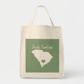 South Carolina Home State Map Love Heart Shape Tote Bag (Voorkant)
